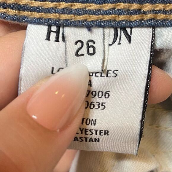 Hudson Skinny Jeans Womens Size 26 Low Rise Flap Pockets Distressed Made in USA - Picture 8 of 14
